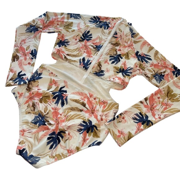 Rip Curl Sunset Waves Long Sleeve Floral One Piece Surf Swimsuit NWT Women’s L - Picture 5 of 16